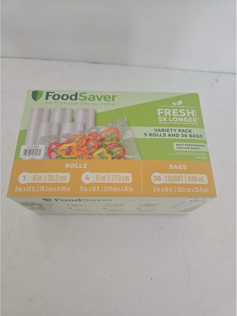FoodSaver Vacuum Sealer Rolls and Bags Variety Pack
